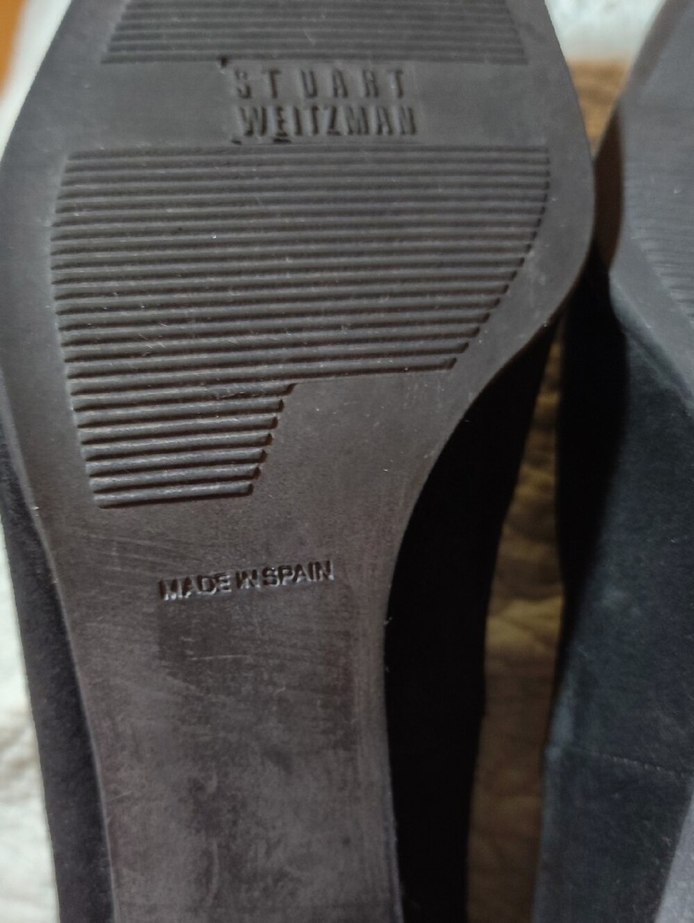 Stuart Weitzman Vintage Y2K Black Suede Block Heel Pumps With Tassel - Picture 8 of 9